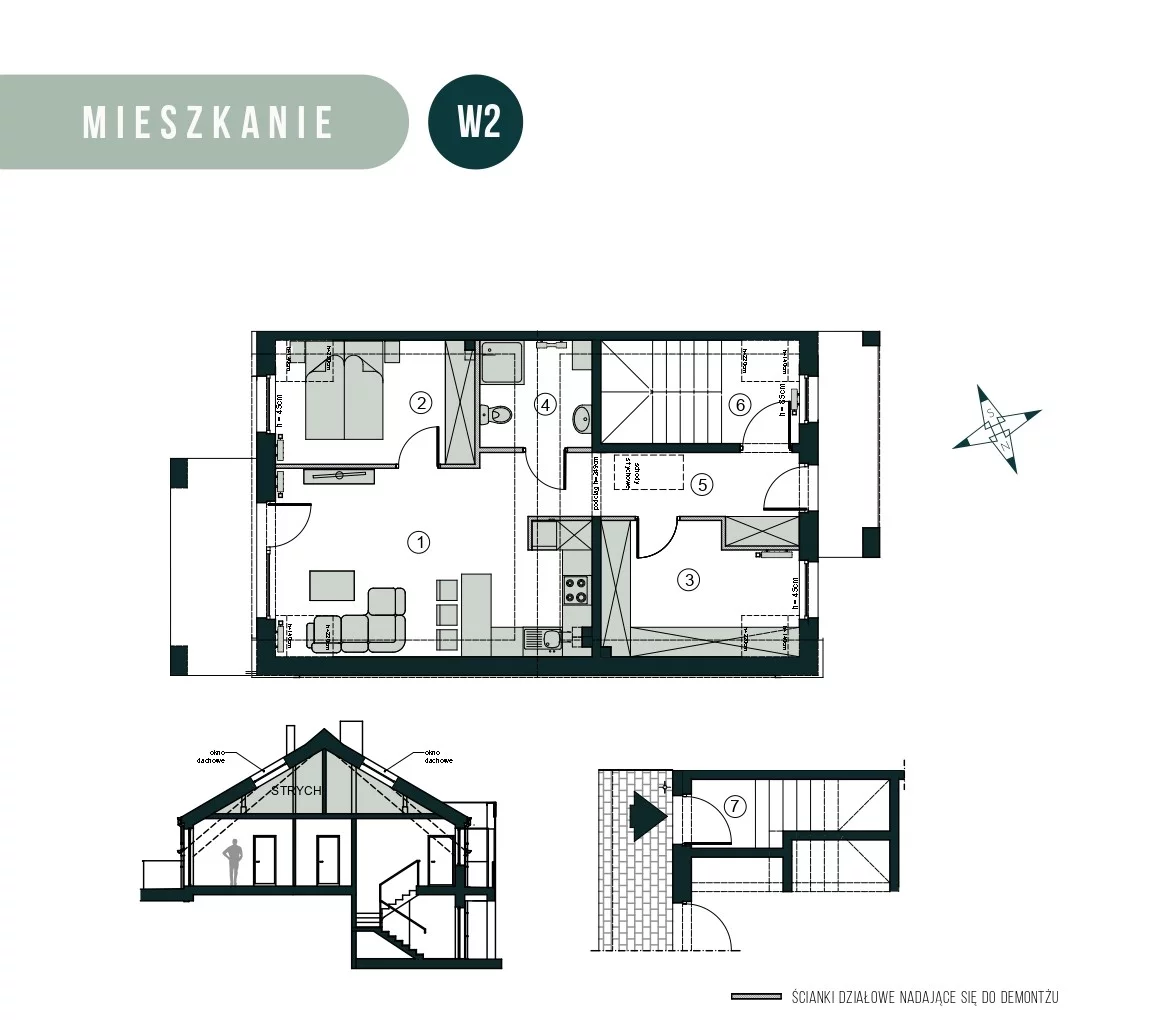 Mieszkanie 66,43 m², piętro 1, oferta nr W2, Aleja Wiśniowa Pogórze, Pogórze, ul. Feliksa Dorsza